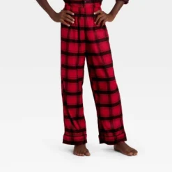 Kids' Plaid Long Sleeve Shirt And Pants Holiday Matching Family Pajama Set - Wondershop™ Red/Black -Christmas Lights GUEST 7c662e03 8eb9 4bbe b9b0 29111d5f6e0f