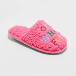 Kids' Holiday Oh What Fun! Scuff Slippers - Wondershop™ Pink -Christmas Lights GUEST 7f01d948 7691 4f60 a547 eca4a4ad2172