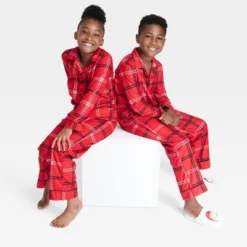 Kids' Plaid Matching Family Pajama Set - Wondershop™ Red -Christmas Lights GUEST 80d959d4 1301 4355 9a33 bab3d6807bc8