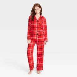 Women's Plaid Flannel Matching Family Pajama Set - Wondershop™ Red -Christmas Lights GUEST 816a4552 ff20 4822 8528 5aebe5e5a08b