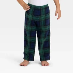 Toddler Plaid Microfleece Holiday Matching Family Pajama Pants - Wondershop™ Navy Blue