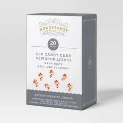 20ct LED Battery Operated Christmas Candy Cane Dew Drop Lights Warm White With Silver Wire - Wondershop™ -Christmas Lights GUEST 8552eb97 42a8 4ad0 838d 5b404b5f8c6d