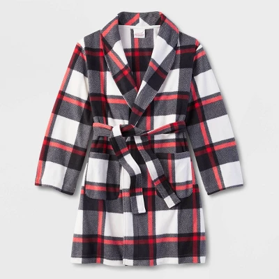 Kids' Buffalo Check Matching Family Robe - Wondershop™ Black 1 Kids' Buffalo Check Matching Family Robe - Wondershop™ Black