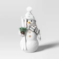 19.25" Fabric Snowman Figurine With Skis - Wondershop™ White -Christmas Lights GUEST 8ac6c87b bc56 4c7f 8779 b663c4585a30