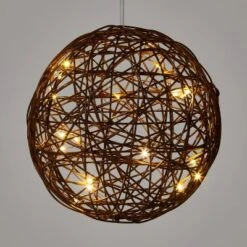 Battery Operated Brown Faux Rattan Sphere Fairy String Lights Warm White With Brown Wire - Wondershop™ -Christmas Lights GUEST 8cbe3eab 45a5 453d 8bb4 2d3f7d4496a8