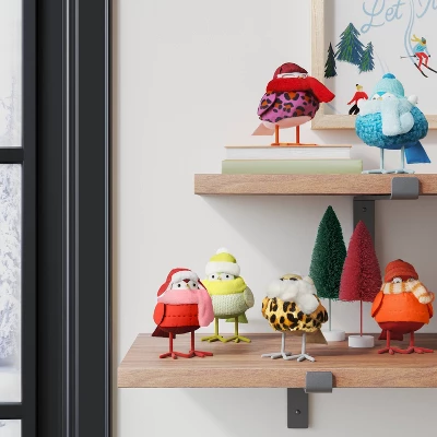 6pc Featherly Friends Fabric Bird Figurine Set - Wondershop™ 1 6pc Featherly Friends Fabric Bird Figurine Set - Wondershop™