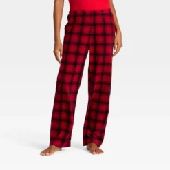 Women's Plaid Microfleece Holiday Matching Family Pajama Pants - Wondershop™ Red/Black -Christmas Lights GUEST 90f52f6b ef2f 4660 937f 5e5ba3679766