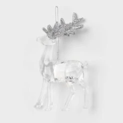 Acrylic Deer With Glittered Antlers Christmas Tree Ornament - Wondershop™ -Christmas Lights GUEST 9174639d cdec 476c 96c8 12c820cab1dc