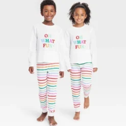 Kids' Striped Oh What Fun Matching Family Thermal Pajama Set - Wondershop™ -Christmas Lights GUEST 93b466a0 9b65 4bfc ab32 168bb3df9d26