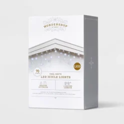 70ct LED Christmas Icicle Lights Cool White With White Wire - Wondershop™ -Christmas Lights GUEST 977853e4 a029 4f1b 84ad 140a6c9b00fc 1