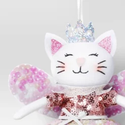 4.5" Silver Cat With Tiara Christmas Ornament Cat - Wondershop™ -Christmas Lights GUEST 994535bb d2ca 40bb 829f d6bc47eb3630