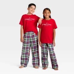 Kids' Plaid Microfleece Holiday Matching Family Pajama Pants - Wondershop™ Cream -Christmas Lights GUEST 9c3f608d e77e 47e3 a869 54df28171cb3