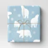30” 25 Sq Ft Christmas Roll Wrap White Polar Bears On Blue - Wondershop™