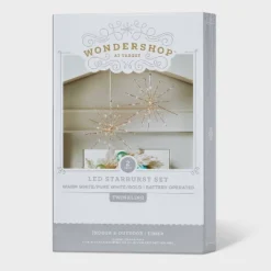 2pc 12" LED Twinkling Starburst Christmas Novelty Sculpture Light White With Gold Wire - Wondershop™ -Christmas Lights GUEST 9e355372 5f86 4827 a9eb 2b78d2e58bd6