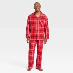 Men's Plaid Flannel Matching Family Pajama Set - Wondershop™ Red -Christmas Lights GUEST a0b34339 ab27 4be3 9ec2 c1e97c600ecd
