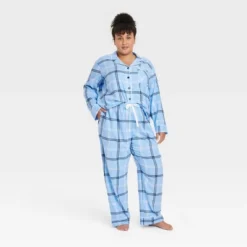Women's Plaid Flannel Matching Family Pajama Set - Wondershop™ Blue -Christmas Lights GUEST a1c6f626 2f70 4a9e aec4 87ad7d24659a