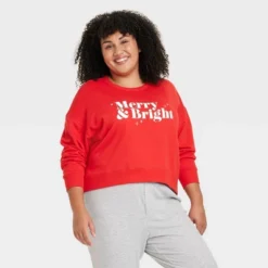 Women's Merry & Bright Matching Family Sweatshirt - Wondershop™ Red -Christmas Lights GUEST a3ca3203 debe 4d45 a3ce 06bb67a44492
