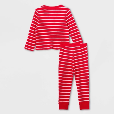 Toddler Striped Matching Family Thermal Pajama Set - Wondershop™ Red 2 Toddler Striped Matching Family Thermal Pajama Set - Wondershop™ Red - Image 2