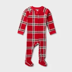 Baby Plaid Ribbed Holiday Matching Family Footed Pajamas - Wondershop™ Red -Christmas Lights GUEST aa05057a c294 41ee b57d 3e76e744d570
