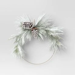 22" Pre-lit Flocked Mixed Pine With Glittered Pinecones Gold Hoop Artificial Christmas Wreath Warm White Lights - Wondershop™ 5 22" Pre-lit Flocked Mixed Pine With Glittered Pinecones Gold Hoop Artificial Christmas Wreath Warm White Lights - Wondershop™ -Christmas Lights GUEST ac2ba340 9955 430b b003 856e440300a7