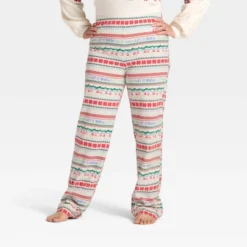 Women's "Let It Snow" Fair Isle Microfleece Holiday Matching Family Pajama Pants - Wondershop™ Cream -Christmas Lights GUEST ae36d053 1eb3 493f b1a1 3a5d4aa89b28