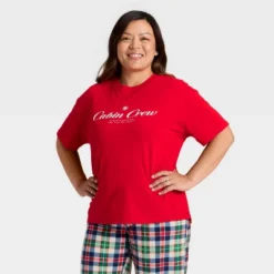 Women's "Cabin Crew" Short Sleeve Holiday Matching Family Pajama Shirt - Wondershop™ Red -Christmas Lights GUEST b00148f9 47dc 4037 9285 ee371d383739
