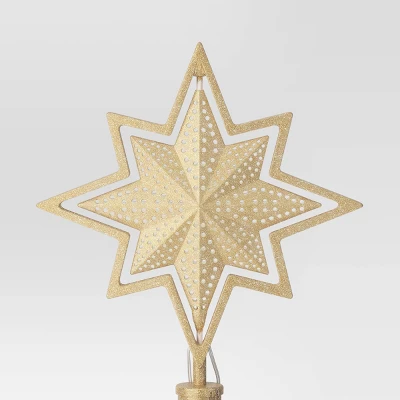 Christmas Lit Auto Rotating Star 8 Point Gold Tree Topper - Wondershop™ 3 Christmas Lit Auto Rotating Star 8 Point Gold Tree Topper - Wondershop™ - Image 3