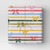 30” 20 Sq Ft Christmas Roll Wrap Bowtie Stripes - Wondershop™