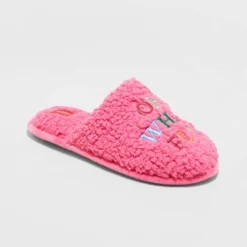 Women's Holiday Oh What Fun! Scuff Slippers - Wondershop™ Pink -Christmas Lights GUEST c3347ddd 2fa9 4eec 9c3c e1212d5d8541