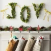 6' Pre-Lit Battery Operated Mixed Greenery 'Joy' Garland With Gold Ribbon - Wondershop™