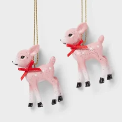 2ct Retro Small Deer Christmas Tree Ornament Set - Wondershop™ -Christmas Lights GUEST c54770e4 da4b 4101 90b7 48afa2c1db53