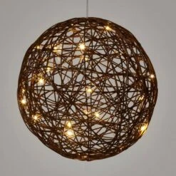 Battery Operated Brown Faux Rattan Sphere Fairy String Lights Warm White With Brown Wire - Wondershop™ -Christmas Lights GUEST c6155a16 c543 4517 9c47 5b4965b2b6a5