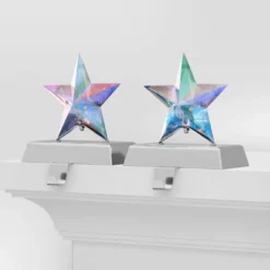 2pk Christmas Lit Iridescent Star Stocking Holder - Wondershop™ -Christmas Lights GUEST cb3365da f1ca 4466 86c8 110838c14d11