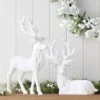 13.5" Christmas Flocked Standing Deer White - Wondershop™