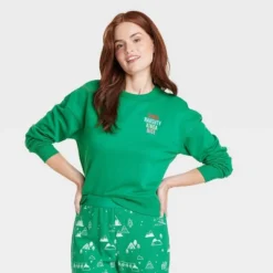 Women's Kinda Naughty Kinda Nice Matching Family Sweatshirt - Wondershop™ Green -Christmas Lights GUEST cebe8dac f539 40f9 8b6e 52681baeaa9b
