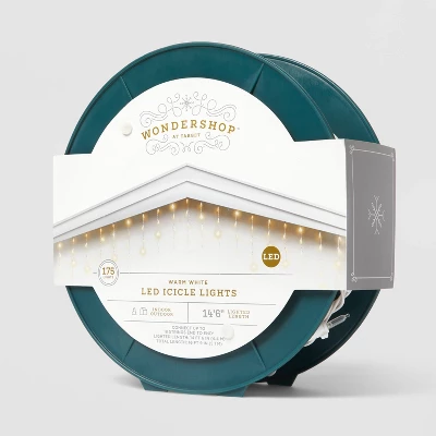 175ct LED Christmas Icicle Lights Spool Warm White With White Wire - Wondershop™ 3 175ct LED Christmas Icicle Lights Spool Warm White With White Wire - Wondershop™ - Image 3