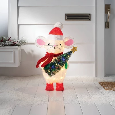 Incandescent Tinsel Mouse Christmas Novelty Sculpture Light With Clear/Multicolor Light Bulb - Wondershop™ 1 Incandescent Tinsel Mouse Christmas Novelty Sculpture Light With Clear/Multicolor Light Bulb - Wondershop™