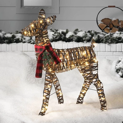 LED 37" Faux Rattan Doe Christmas Novelty Sculpture Light Warm White - Wondershop™ 1 LED 37" Faux Rattan Doe Christmas Novelty Sculpture Light Warm White - Wondershop™