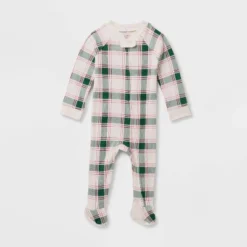 Baby Plaid Ribbed Holiday Matching Family Footed Pajama - Wondershop™ Cream -Christmas Lights GUEST d24c44bb fb45 4efe b7d0 d814bd072655