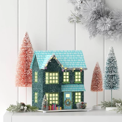 Christmas Glitter House Blue - Wondershop™ 1 Christmas Glitter House Blue - Wondershop™