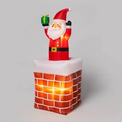 6' LED Animated Santa In Chimney Christmas Inflatable Decoration Red - Wondershop™: Festive Yard Display, Easy Setup 2 6' LED Animated Santa In Chimney Christmas Inflatable Decoration Red - Wondershop™: Festive Yard Display, Easy Setup - Image 2