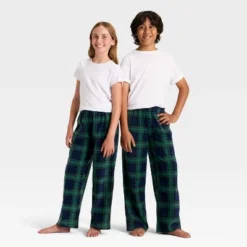 Kids' Plaid Microfleece Holiday Matching Family Pajama Pants - Wondershop™ Navy Blue -Christmas Lights GUEST d72c6ee6 8956 4b59 98e4 e9da13be077d