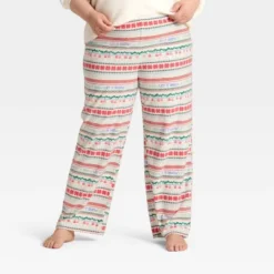 Women's "Let It Snow" Fair Isle Microfleece Holiday Matching Family Pajama Pants - Wondershop™ Cream -Christmas Lights GUEST dbe3a0d7 aa19 4b15 8ec3 d3d443c59038