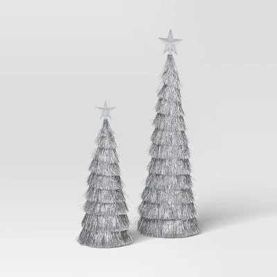 2pk Christmas 18" And 12" Tinsel Trees - Wondershop™ 4 2pk Christmas 18" And 12" Tinsel Trees - Wondershop™ - Image 4