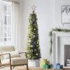 Pre-lit Slim Virginia Pine Artificial Christmas Tree Dual Color LED Lights - Wondershop™