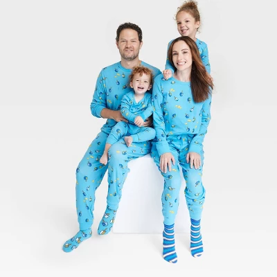 Men's Hanukkah Matching Family Pajama Set - Blue 2 Men's Hanukkah Matching Family Pajama Set - Blue - Image 2