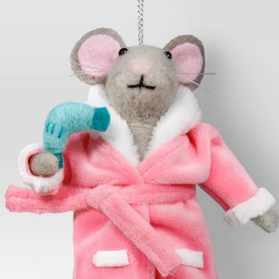 Christmas Felted Wool Mouse With Hairdryer Ornament - Wondershop™ 2 Christmas Felted Wool Mouse With Hairdryer Ornament - Wondershop™ - Image 2
