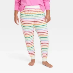 Women's Striped Matching Family Thermal Pajama Pants - Wondershop™ Cream -Christmas Lights GUEST dfb38fd4 6972 4e88 bcd3 15b8149865a4