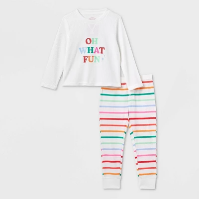 Toddler Striped Oh What Fun Matching Family Thermal Pajama Set - Wondershop™ 1 Toddler Striped Oh What Fun Matching Family Thermal Pajama Set - Wondershop™
