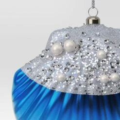 4.25" Christmas Plastic Scallop Ornament Blue - Wondershop™ -Christmas Lights GUEST e8b87394 c0f4 483c b036 974bcfc11ffc
